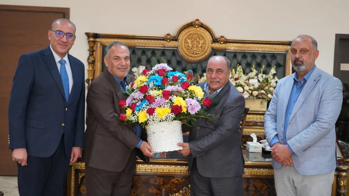 وفد نقابة الصحفيين في النجف يهنئ نقيب الصحفيين العراقيين بفوزه في الانتخابات